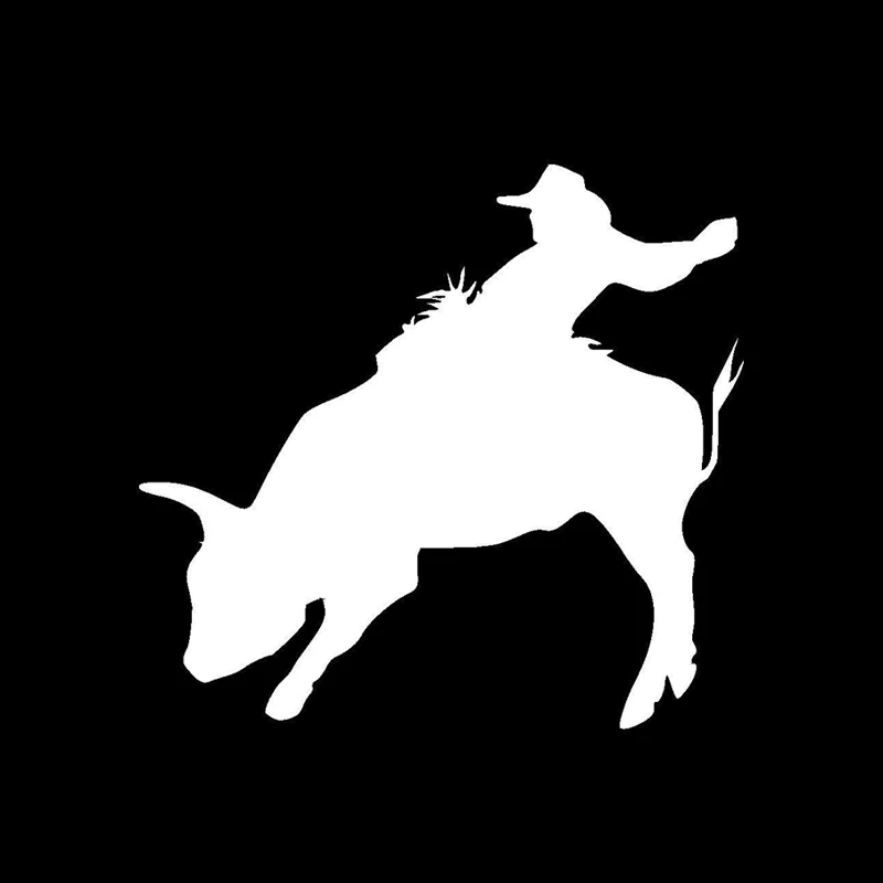 Car Stickers Funny Riding Bison Cowboy Fitness PVC Car Decoration Accessories Stickers Creative Waterproof Black/white,15cm*14cm