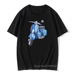 Blue Vespa T-Shirts Scooter Italy Italia Unique Retro Motorbike Bike Men T Shirts Man Wholesale Top Tee Shirt