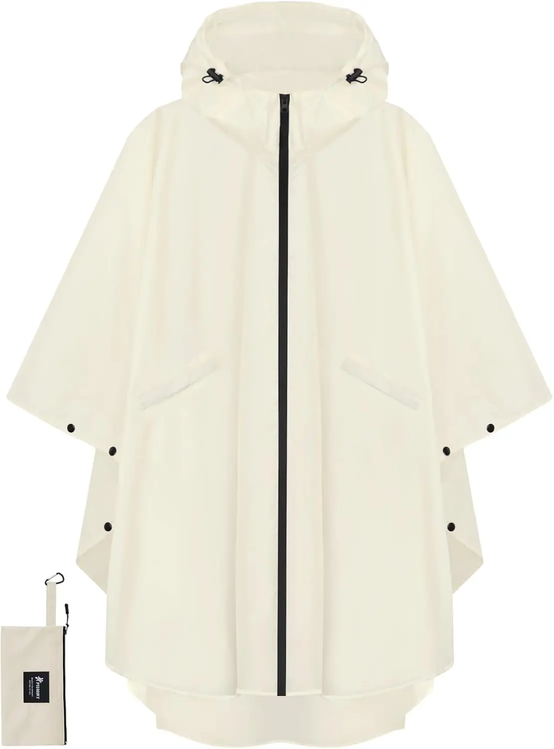 

Водонепроницаемый дождевик с капюшоном для взрослых с карманом и молнией, легкий плащ для мужчин и женщин