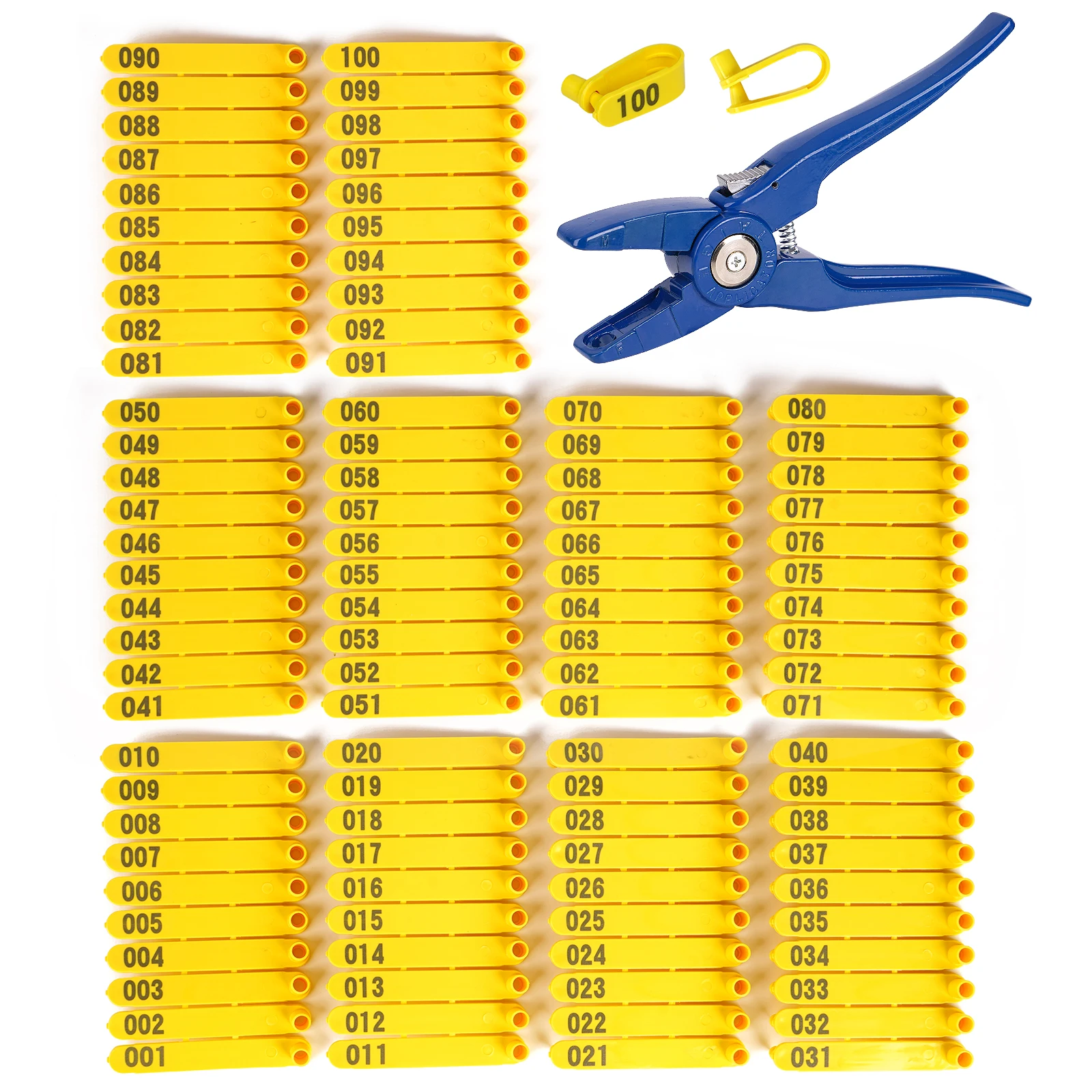 Livestock Animal Goat Ear Tag Pliers Dog Rabbits Sheep Ear Tags Nylon Material Sheep Laser Ear Tag No.001-500