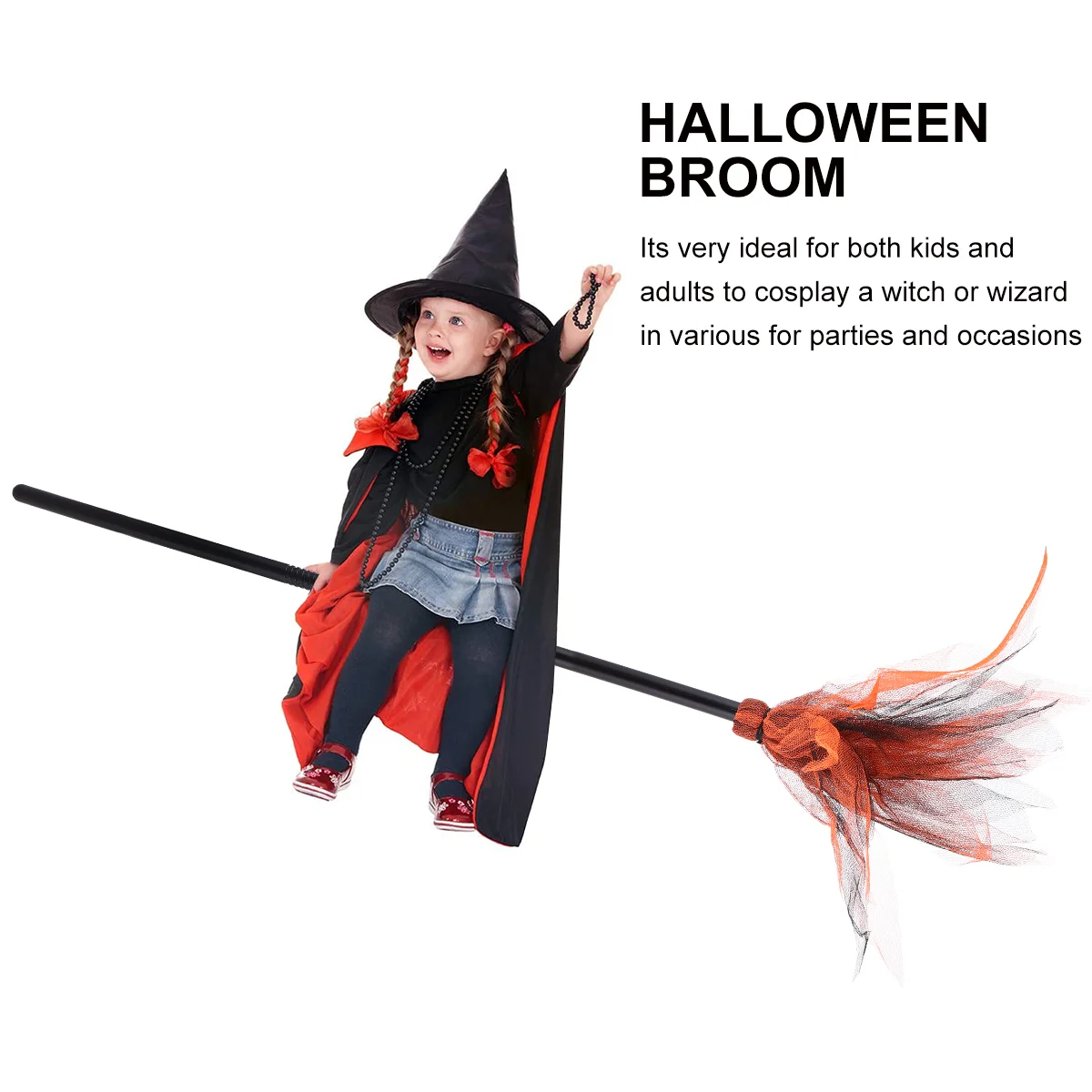 Favors Halloween Broom Toy Mesh Aldult Decorations Orange Costume Toddler Pink Party Supplies