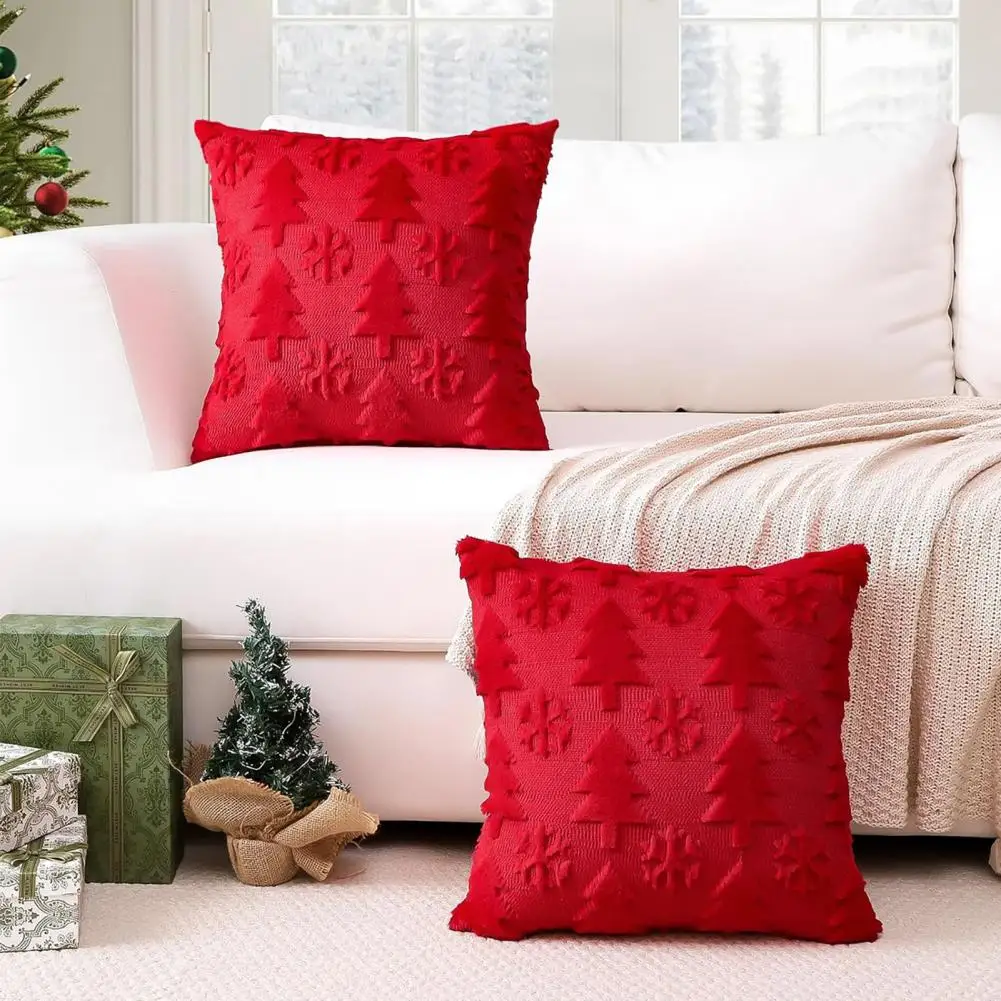 Holiday Throw Pillowcase Christmas Pillow Cover 18x18 Christmas Plush Pillow Cover 18x18 Inch Decorative Throw Pillow for Sofa