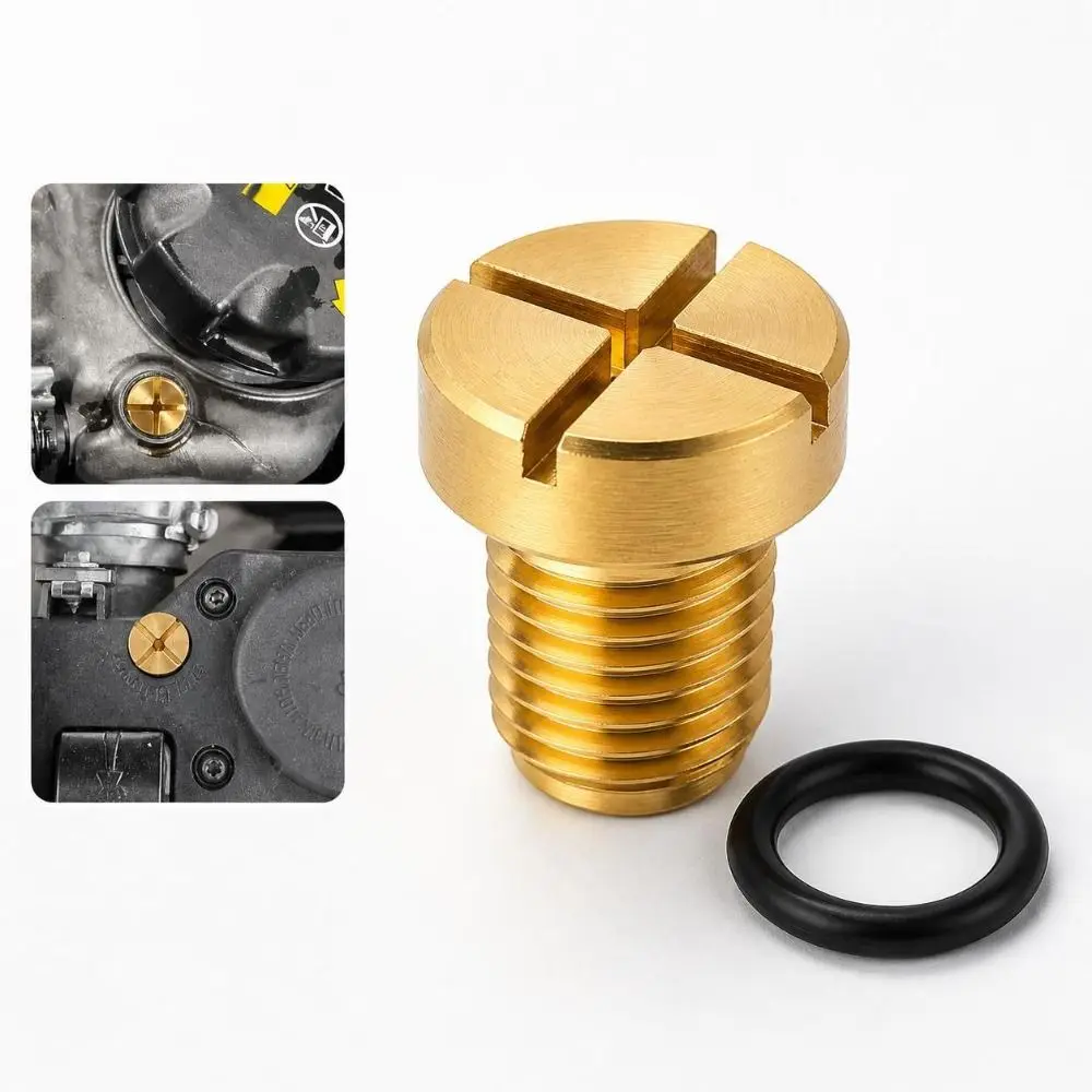 Replacement Part Brass Coolant Expansion Screw With O-ring Gold Color Air Vent Screw External Thread Radiator Plug