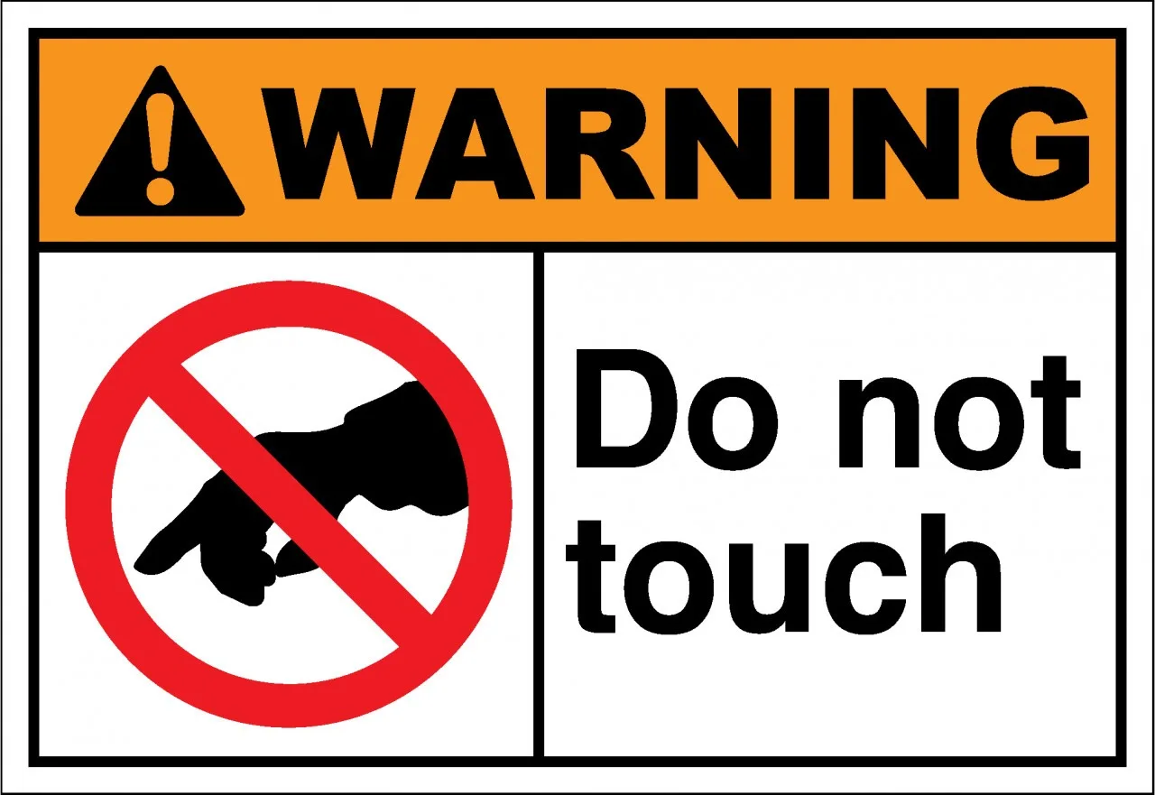 

Warning do not touch sticker weatherproof bumper vinyl decal