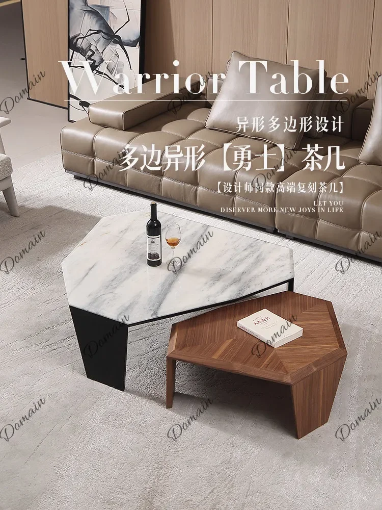 81 N Stylish Polygonal Marble Coffee Table 2026 New Design Simple Retro High-End Living Room Furniture