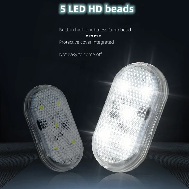 2PCS Led Car Interior  Door Light USB Charging Wireless Magnetic LED Car Door Welcome Light Anti-collision Signal Lamp New