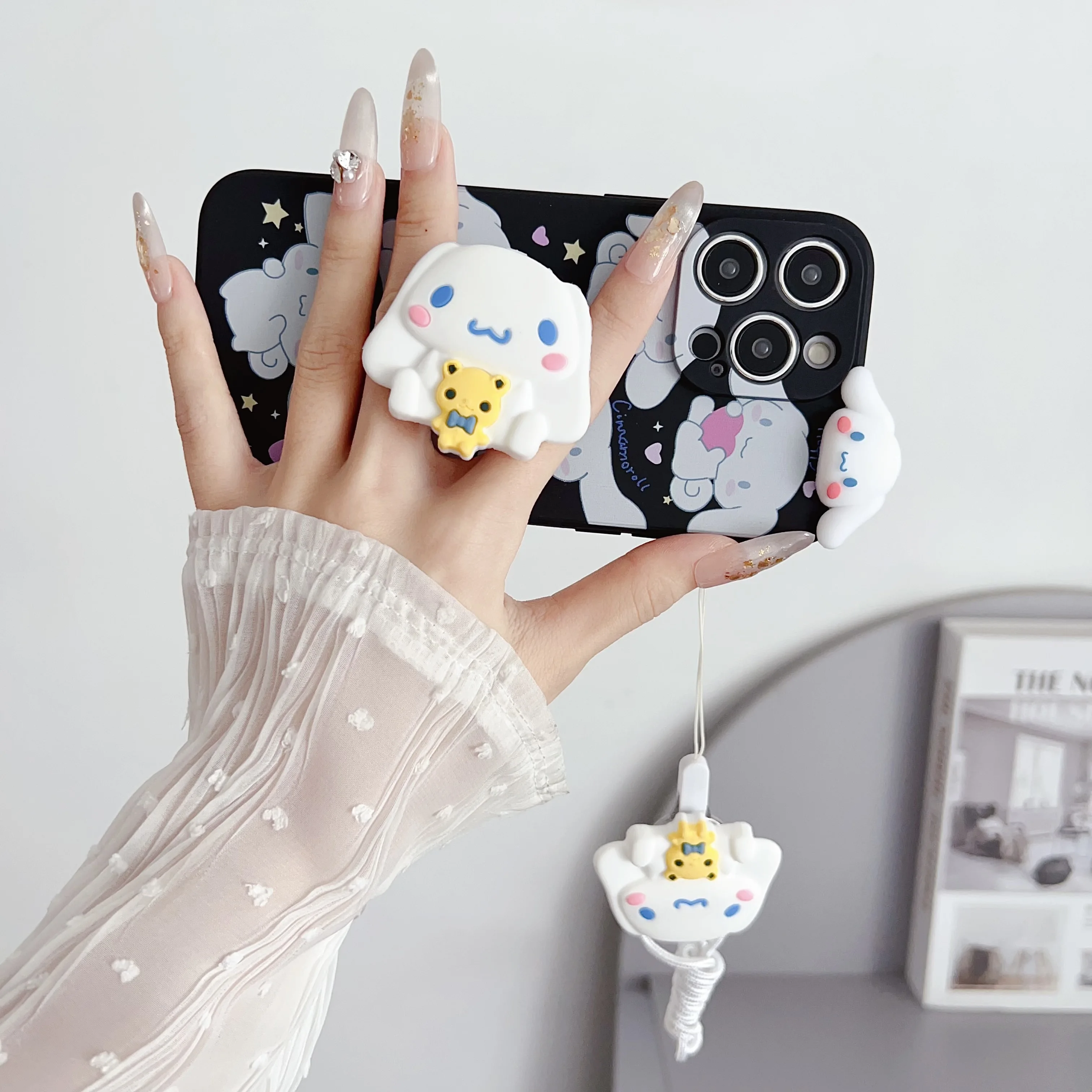 Casing Samsung Galaxy A04 A04s A05 A05s A34 A24 A54 A14 A15 A25 A35 A55 Baby Cinnamoroll dengan tali pemegang