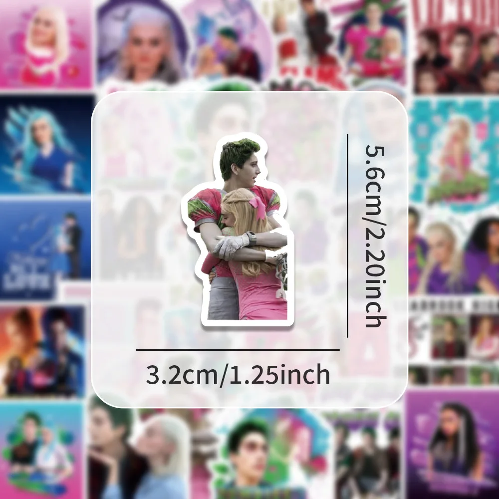 54 pièces amour film Zombies 3 autocollants drôle dessin animé décalcomanies bricolage bouteille d'eau coque de téléphone cahier Graffiti autocollant décoration