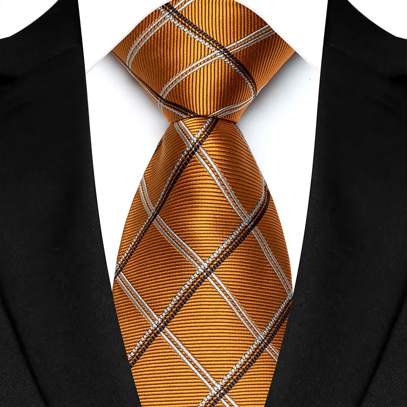 New Design Plaid & Checks 8cm Tie Red Blue Jacqurd Weave Neckties For Men Business Wedding Cravat Accessories Neck Ties Gifts