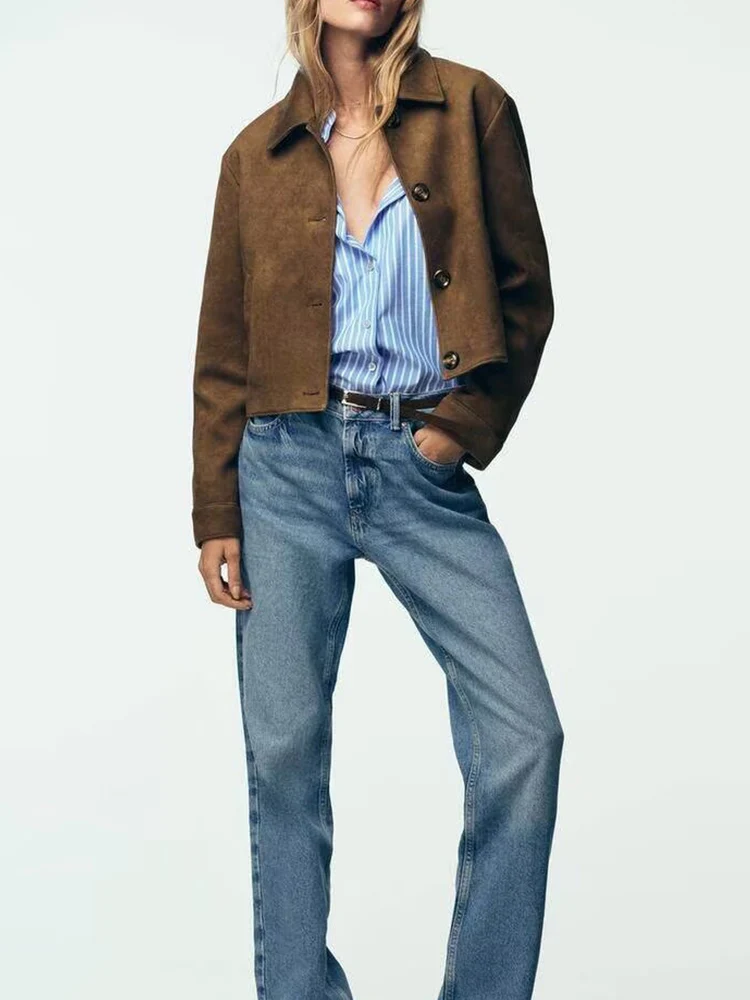 

Европейский и американский стиль, осенняя новая модная тенденция, простая повседневная женская одежда, короткая флисовая ткань, универсальная куртка с эффектом