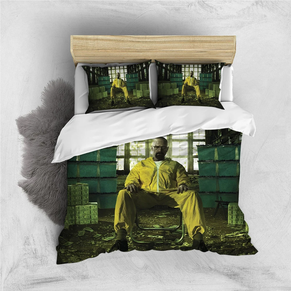 B-Breaking TV B-Bad Duvet Cover Set Home Style Bedding Soft Laundry Cotton Bed 3 Piece Set Student Dormitory Gift