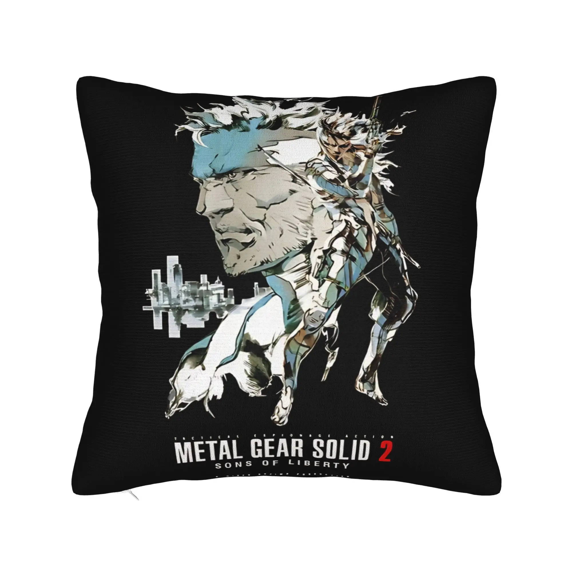 Kopie von MGS 2 Metal Gear Solid Raiden Negative Pillow Cover Funny Pillow Case For Living Room Bed Chair Comfy Pillowcases Gift