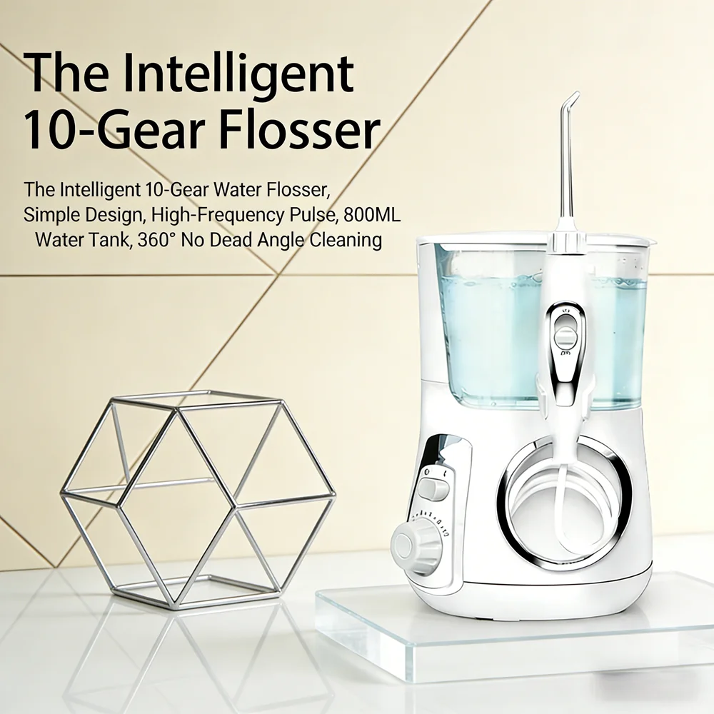 

Электрический настольный ирригатор для полости рта 800 мл, 10 режимов, для ухода за зубами, от неприятного запаха изо рта и кариеса