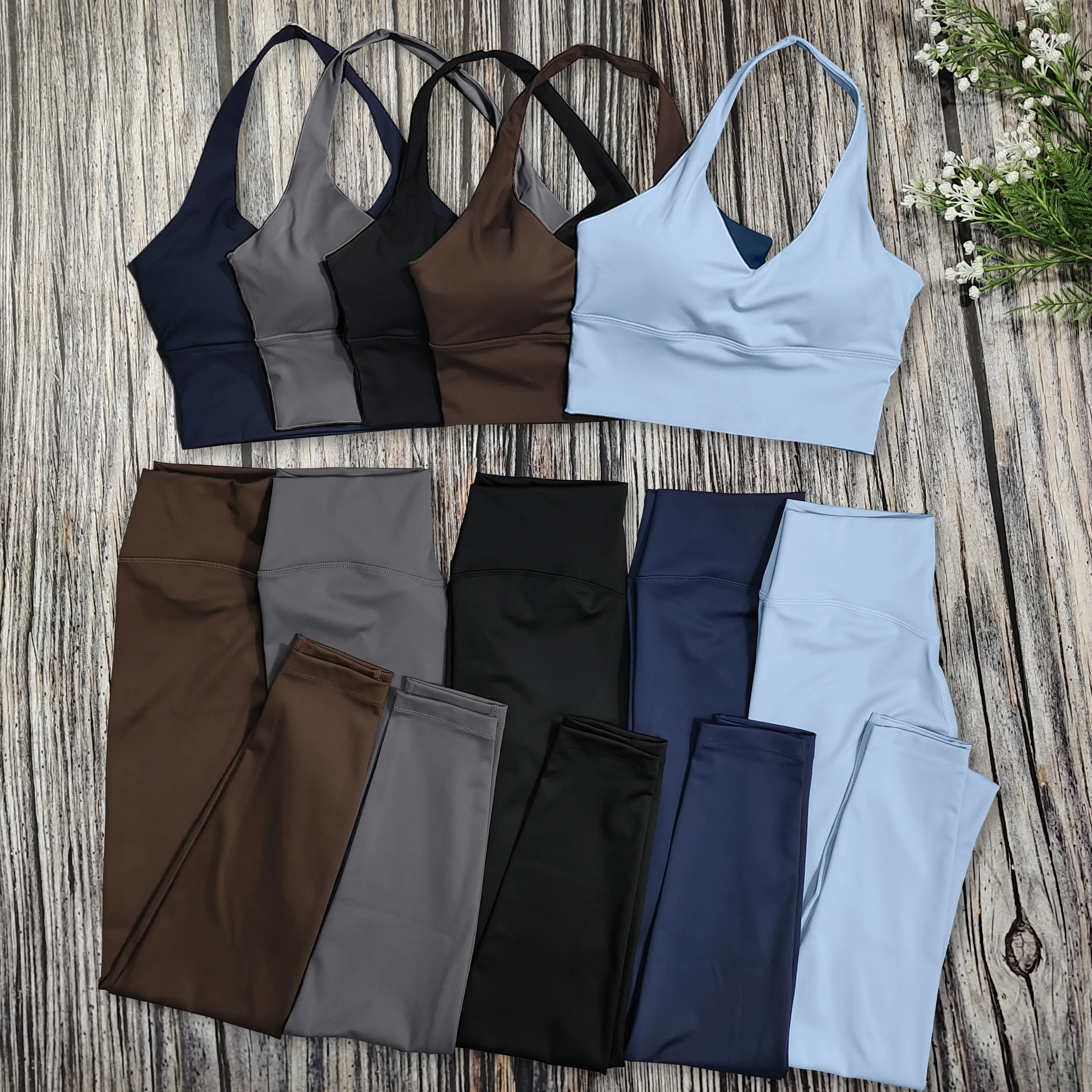 2 Pieces Yoga Set Gym Clothes Sportswear Yoga Suits For Women Sports Bra High Waist Leggings Tracksuits Fitness Workout Outfits