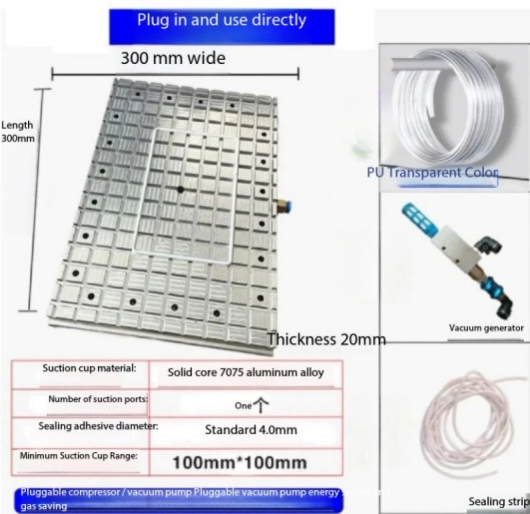 CNC Aluminum Vacuum Suction Cup for Connecting Air Compressor Or Vacuum Pump Without Holes