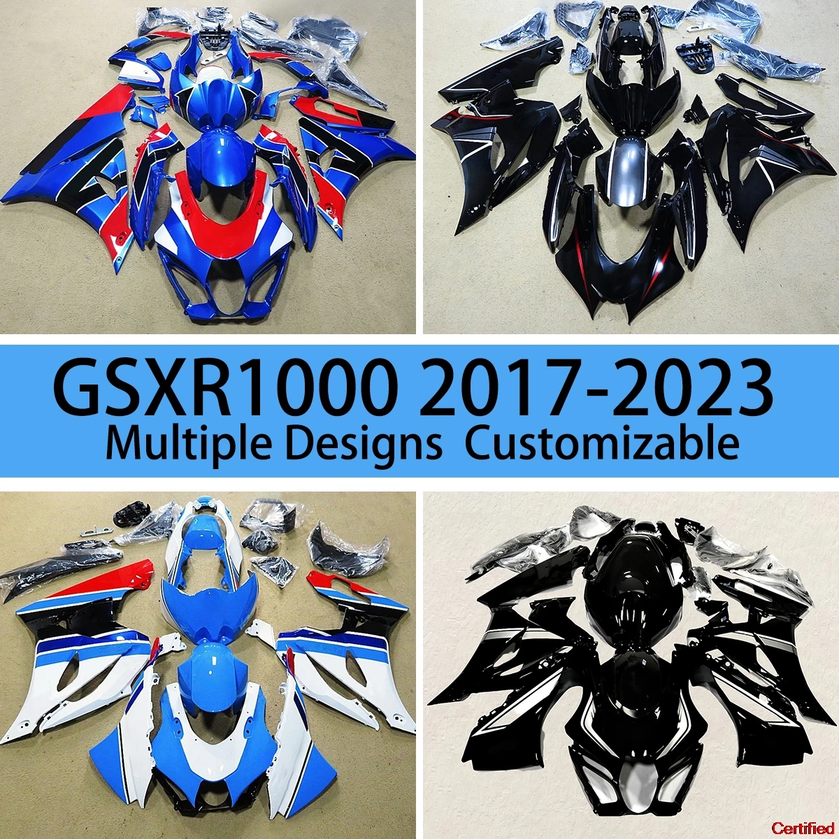 

OEM Fitment Fairings for GSXR1000 2017 2018 2019 2020 2021 2022 2023 Motorcycle Durable Prime ABS Fairing Kit GSXR 1000 17-23