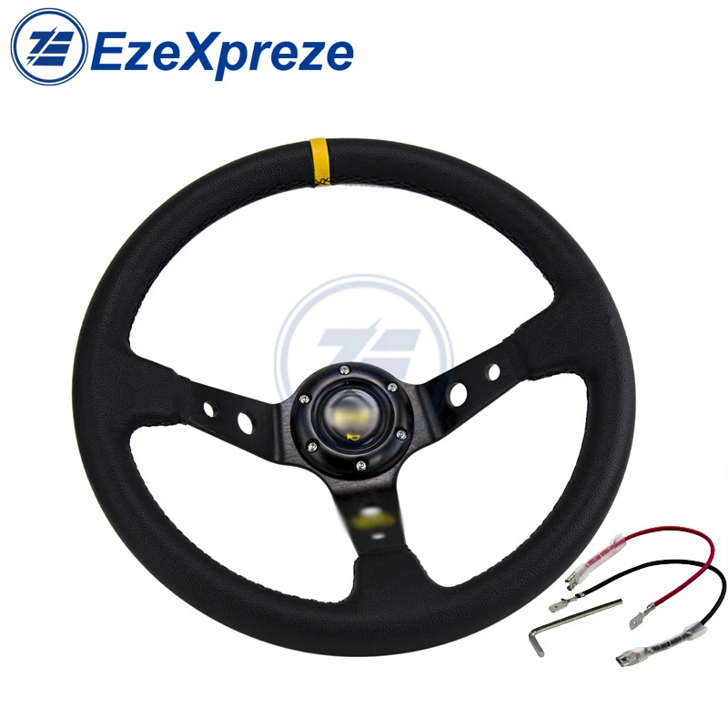 

4 Colors 14inch 350mm Car Racing Sport Steering Wheel with Horn Aluminum Bracket and PVC Leather Button