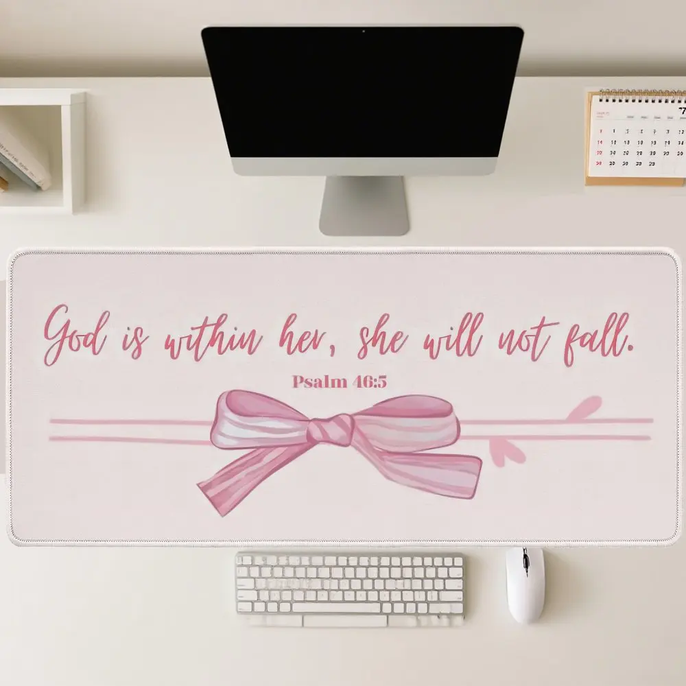 Psalm 46:5 God Is Within Her She Will Not Fall Desk Mat Inspirational Bible Verse Extended Mouse Pad