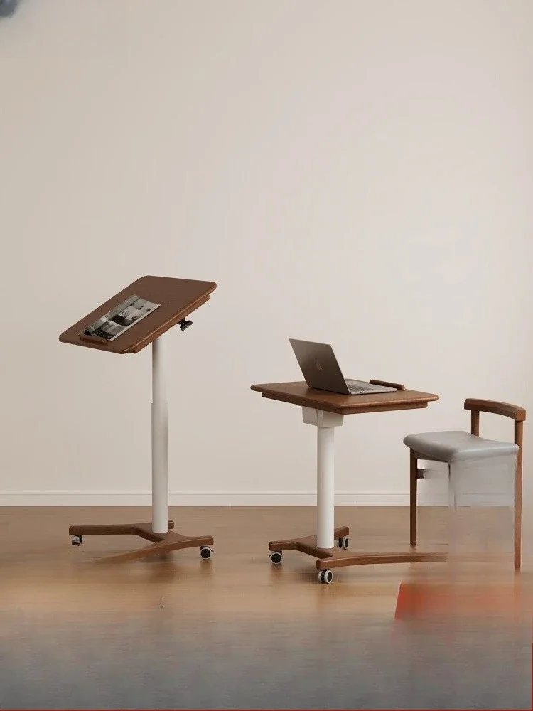 Solid wood lifting computer table removable small apartment bedside table household study table foldable small desk