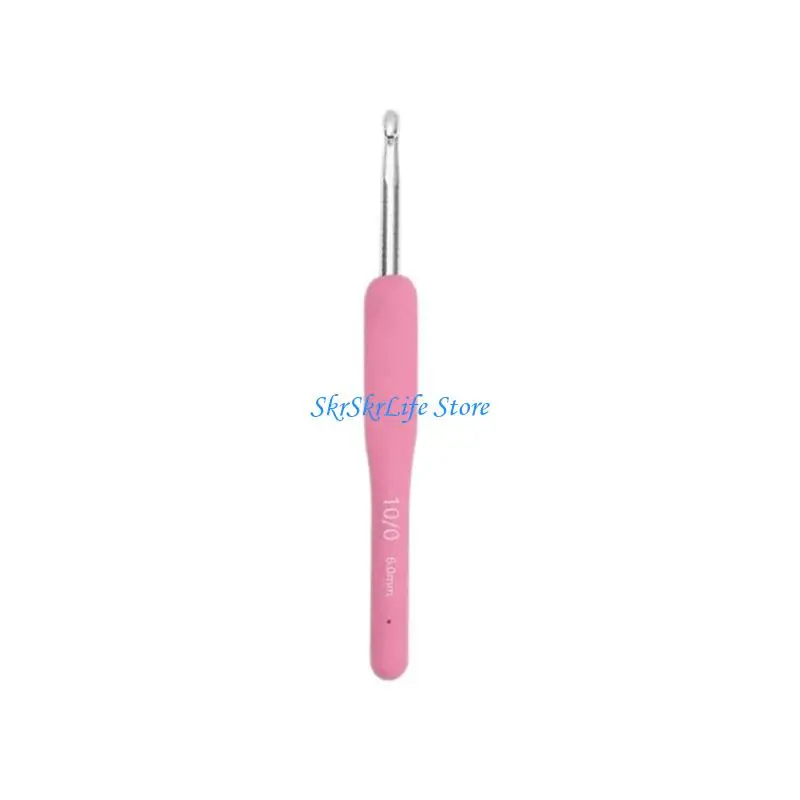 E65E 9Pcs Pink Color Crochet Needle Includes Large Eye Needle Knitting Marker Comfortable Grip Crochet Hook For Weaving