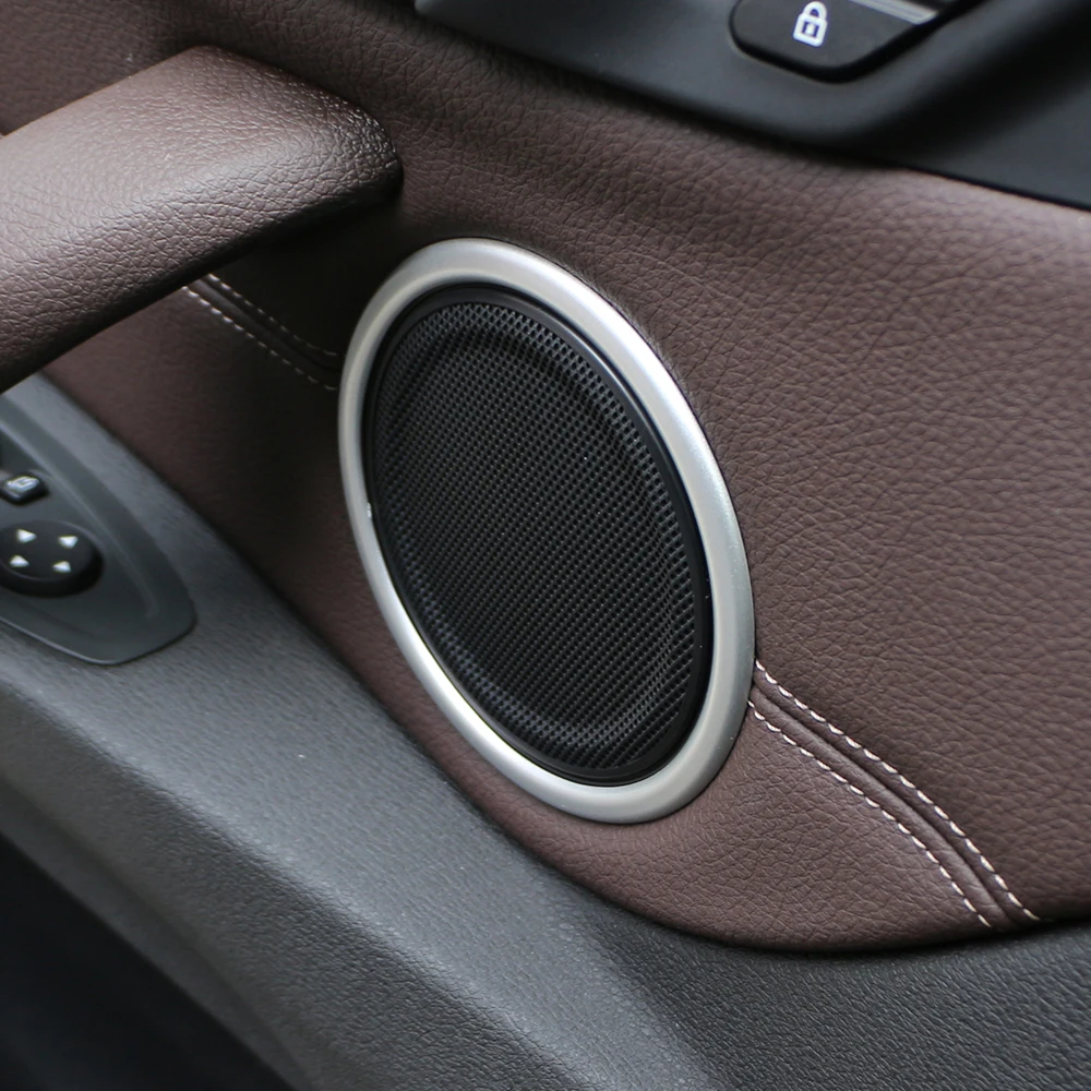 For BMW X1 F48 2016 - 2022 X2 F47 2018 - 2022 Door Audio Speaker Ring Trim 4Pcs Stereo Sticker Circle Cover Styling Accessories