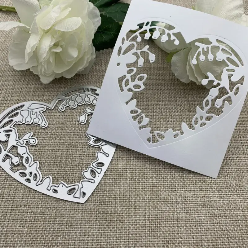 ورقة القلب الإطار المعادن قطع يموت الإستنسل DIY بها بنفسك سكرابوكينغ الزخرفية النقش الحرفية يموت قطع قالب القالب #1