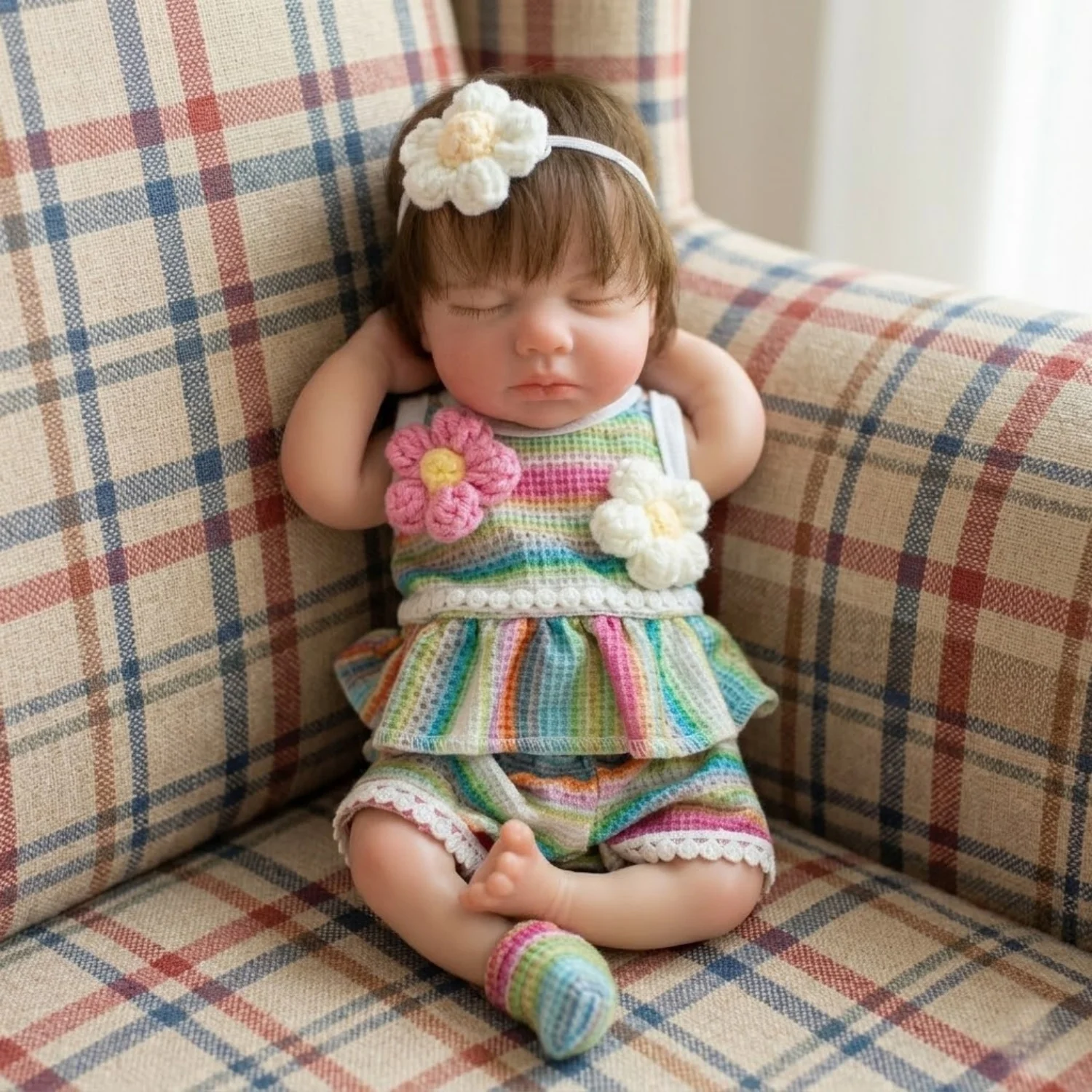 OtardDolls 13-Inch Silicone Reborn Doll Open Mouth Loulou Girl Hand-Painted Collectible with Rooted Hair Ideal Gift for Girls