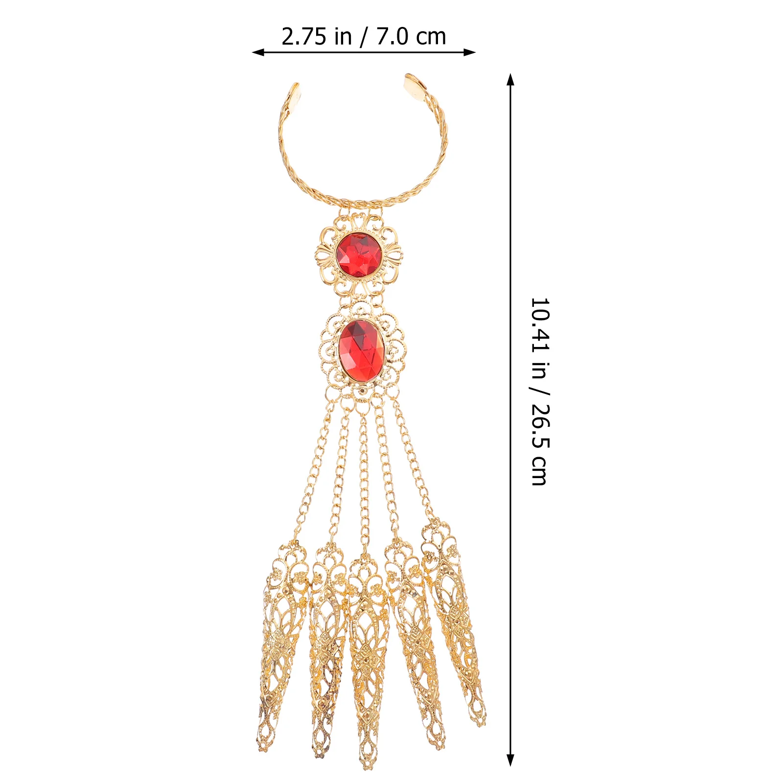 Couvre-ongles décoratif, finition dorée, creux, longs et pointus, accessoires de Performance, accessoires de Cosplay, 2 pièces