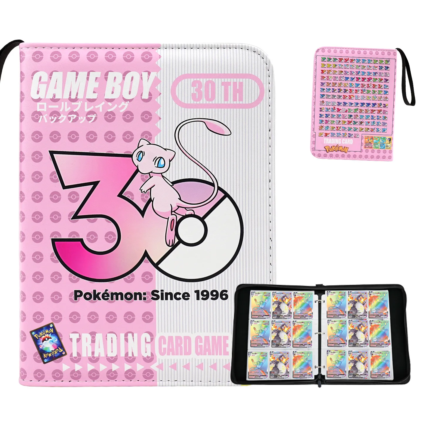Pokémon 30th Anniversary PTCG Book Deluxe Leather Card 9 Sections 50 Pages 900 Slots Multiple Covers of Classic Characters