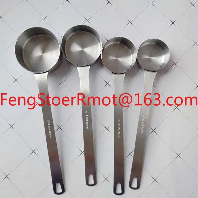 Stainless steel large amount spoon set 15/30/50/60/80/120/160/180/100ml oil pan flat bottom measuring cup