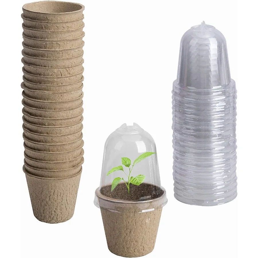 

20 шт. биоразлагаемые детские горшки для растений с куполом влажности 2,3 стартовые горшки для семян для рассады овощей