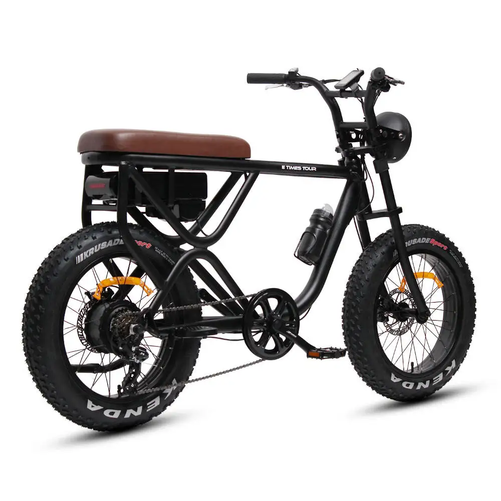 Bicicleta Eléctrica de 20 Pulgadas con Motor de 48V en la Rueda Trasera, 7 Velocidades, Neumáticos Anchos, Frenos de Disco Mecánicos