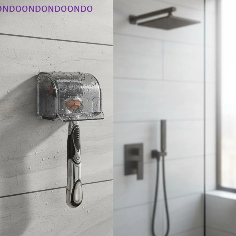 Adhesive Razor Holder Waterproof Dustproof Heavy Duty Wall Mount Hook for Bathroom Shower Storage Use