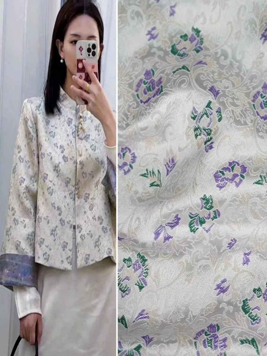 

Парчовая жаккардовая ткань для китайских курток, жилет Ханфу, одежда, швейная ткань, ткань на метр, материал «сделай сам»