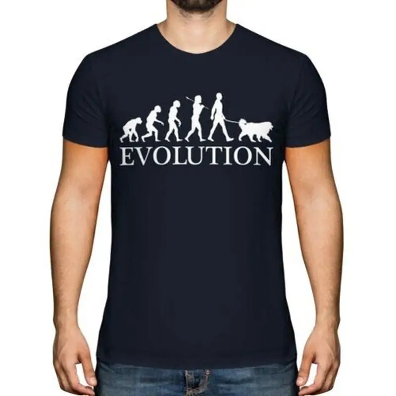 Camiseta de San Bernardo Evolution Of Man para hombre, vehículo de regalo para amantes de los perros