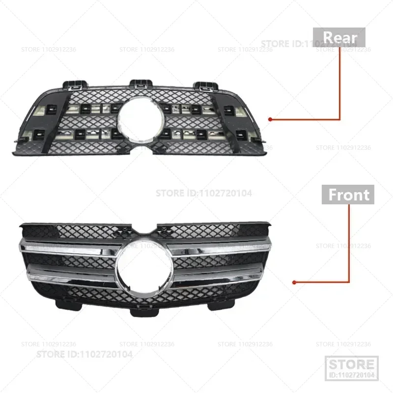 For 2007-2012 Mercedes-Benz GL320 GL350 GL450 GL500 GL550 (X164) Front Upper Bumper Center Grille Radiator 1648802785