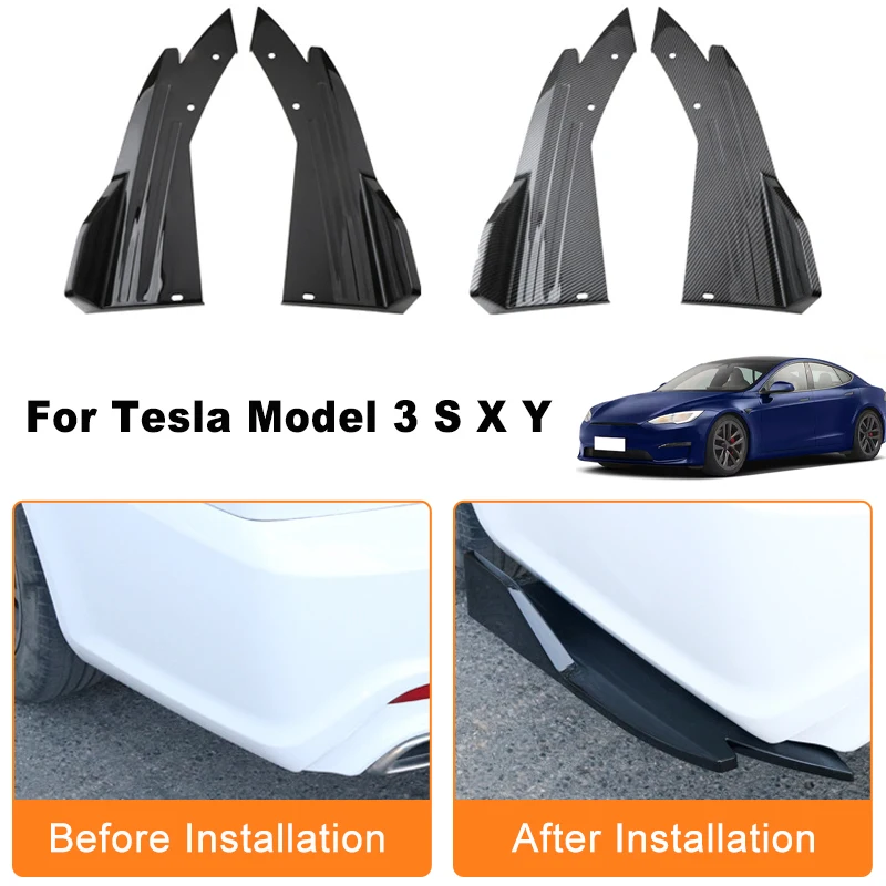 

Car Rear Bumper Spoiler Lip Diffuser Side Skirt Splitter Wrap Angle Anti-Crash Protection Trim For Tesla Model 3 S X Y
