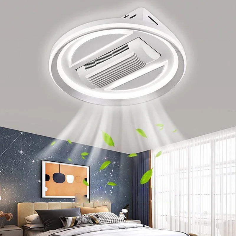 Ultrathin Bladeless Ceiling Fan with Lights Remote Control Minimalism Modern Fan Lighting Living Room Bedroom Led Ceiling Fan