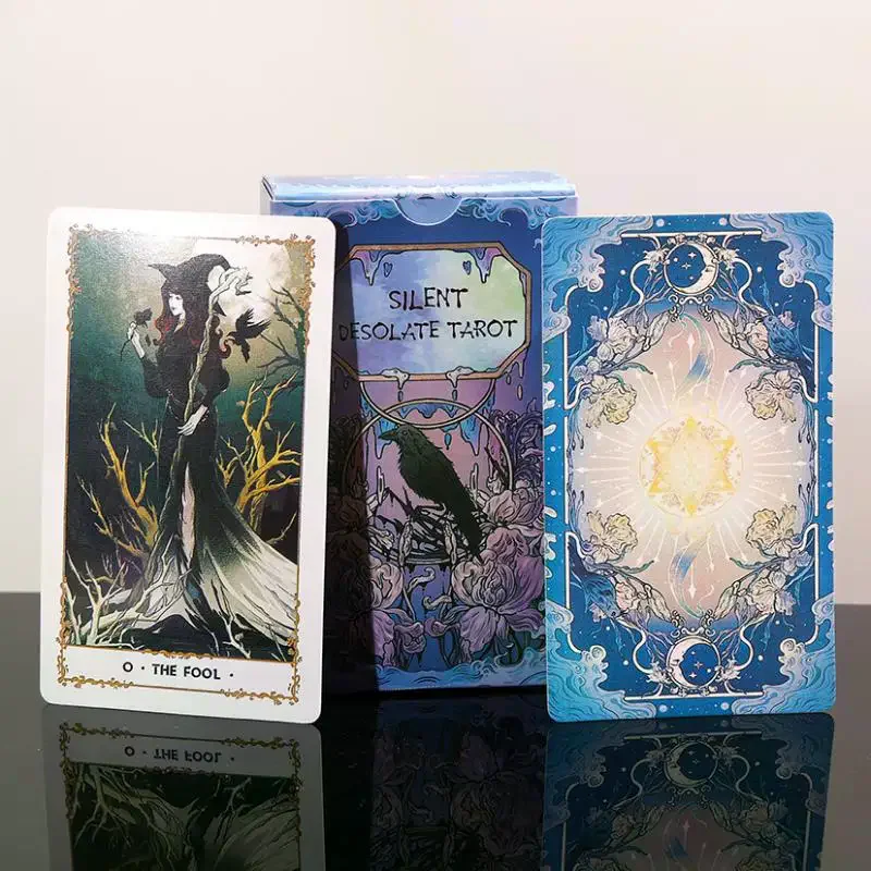 78Pcs Silent Desolate Deck Cartoon Cards Full Set English Divination Card For Beginners Party Board Game