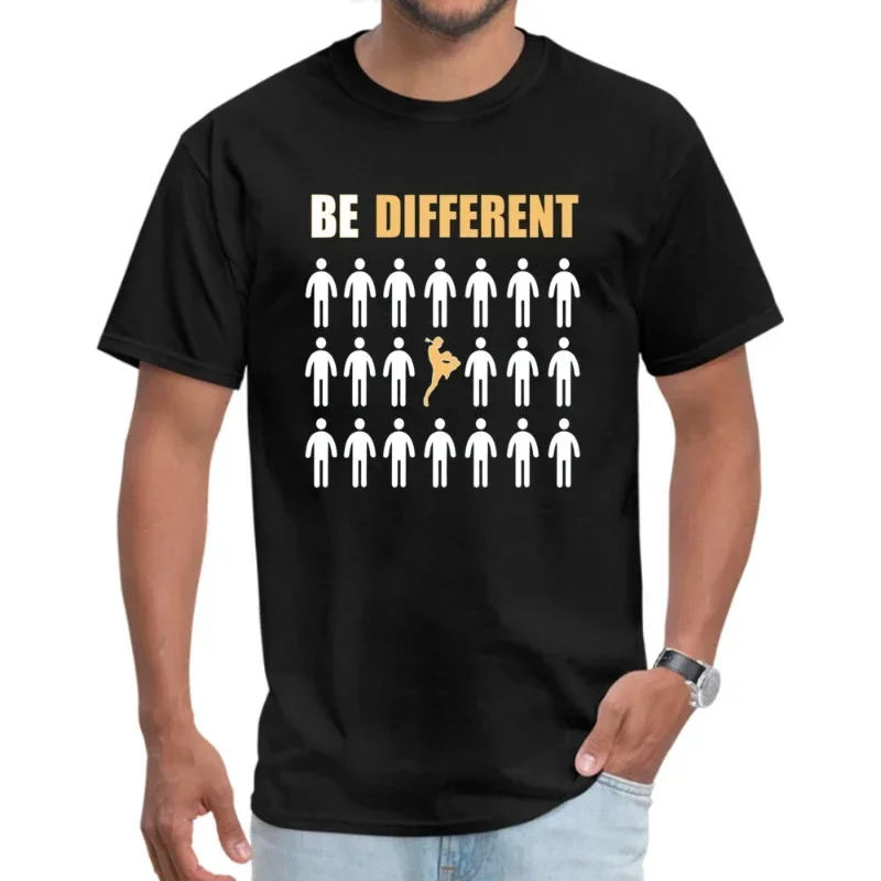 

Be Different Motivational Thanksgiving Day Tees Classic Vintage Graphic Tops Men Clothing Summer for Man Muay Thai T Shirts new