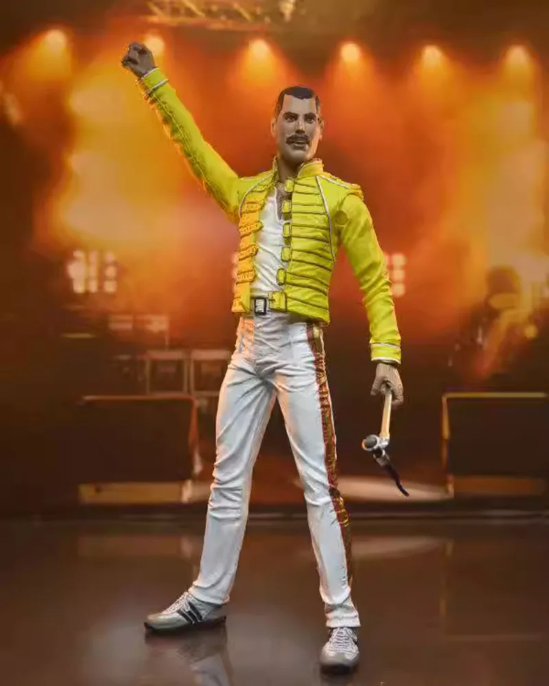 In Stock NECA Original Freddie Mercury Yellow Jacket Version of 7 inches Doll Boy Gift Collection