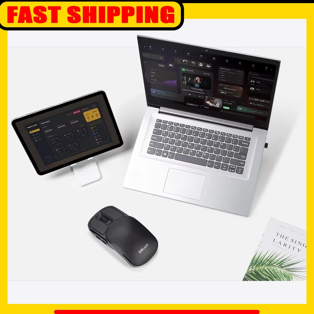 DeLUX MF20 Office Mouse Protophase Dual Mode Link 300mAh Light Weight Wireless Mouse Fifth Gear DPI Mute For Pc Accessories Gift
