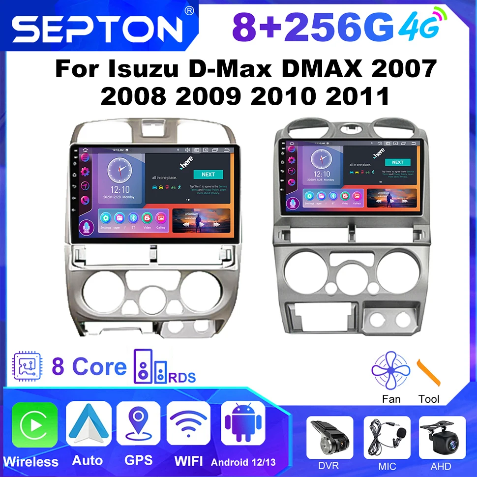 

SEPTON Android Auto Car Radio For Isuzu D-Max DMAX 2007 2008 2009 2010 2011 4G CarPlay Car Stereo Multimedia QLED Autoradio GPS