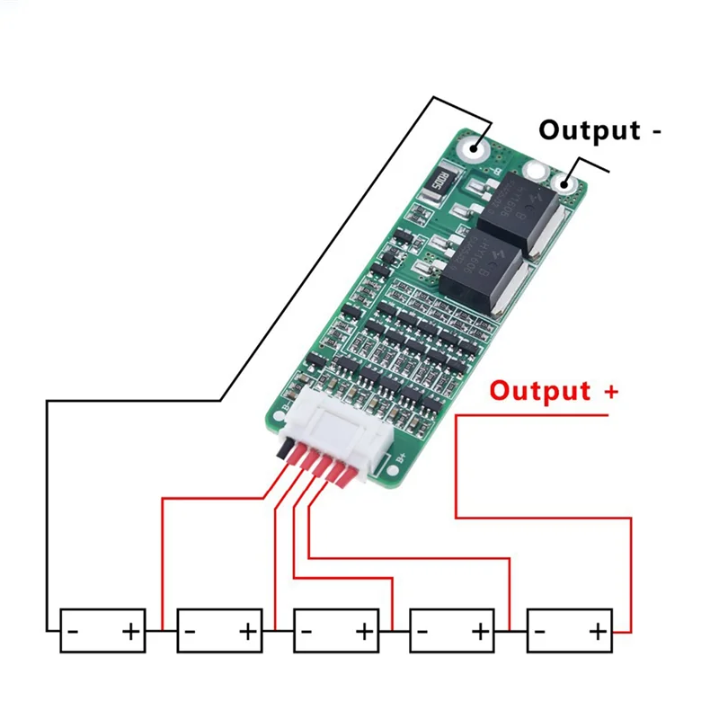5S 21V 56A Lithium- Battery Charging Protection Board+Cable Supporting Short Circuit/Overload/Over Current Protection