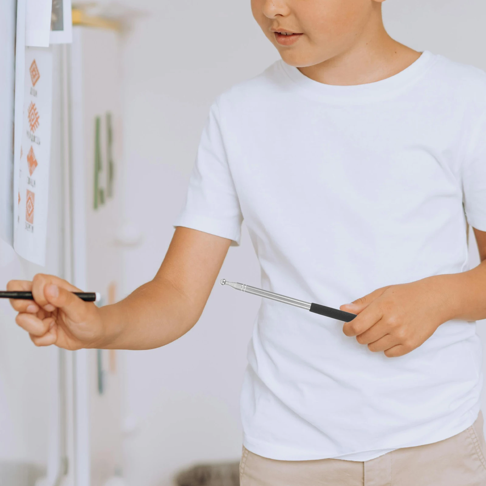 

2 Pcs Telescopic Teaching Rod Fashion Flag Pole Board Pointer Stick Stainless Steel Mini Classroom Sticks Extendable Finger