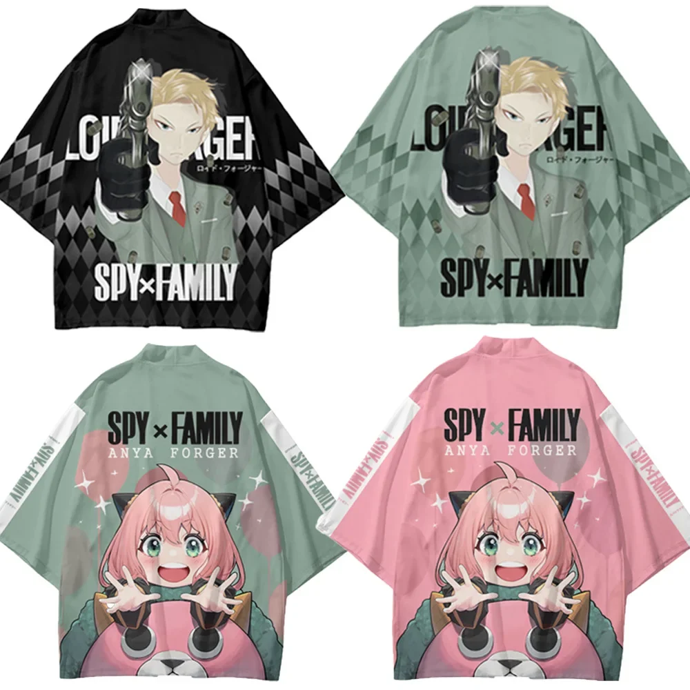 Men SPY×FAMILY Cardigan Shirts Traditional Man Women Japanese Anime Clothes Fashion One Piece Narutos Kimono Taekwondo Uniform