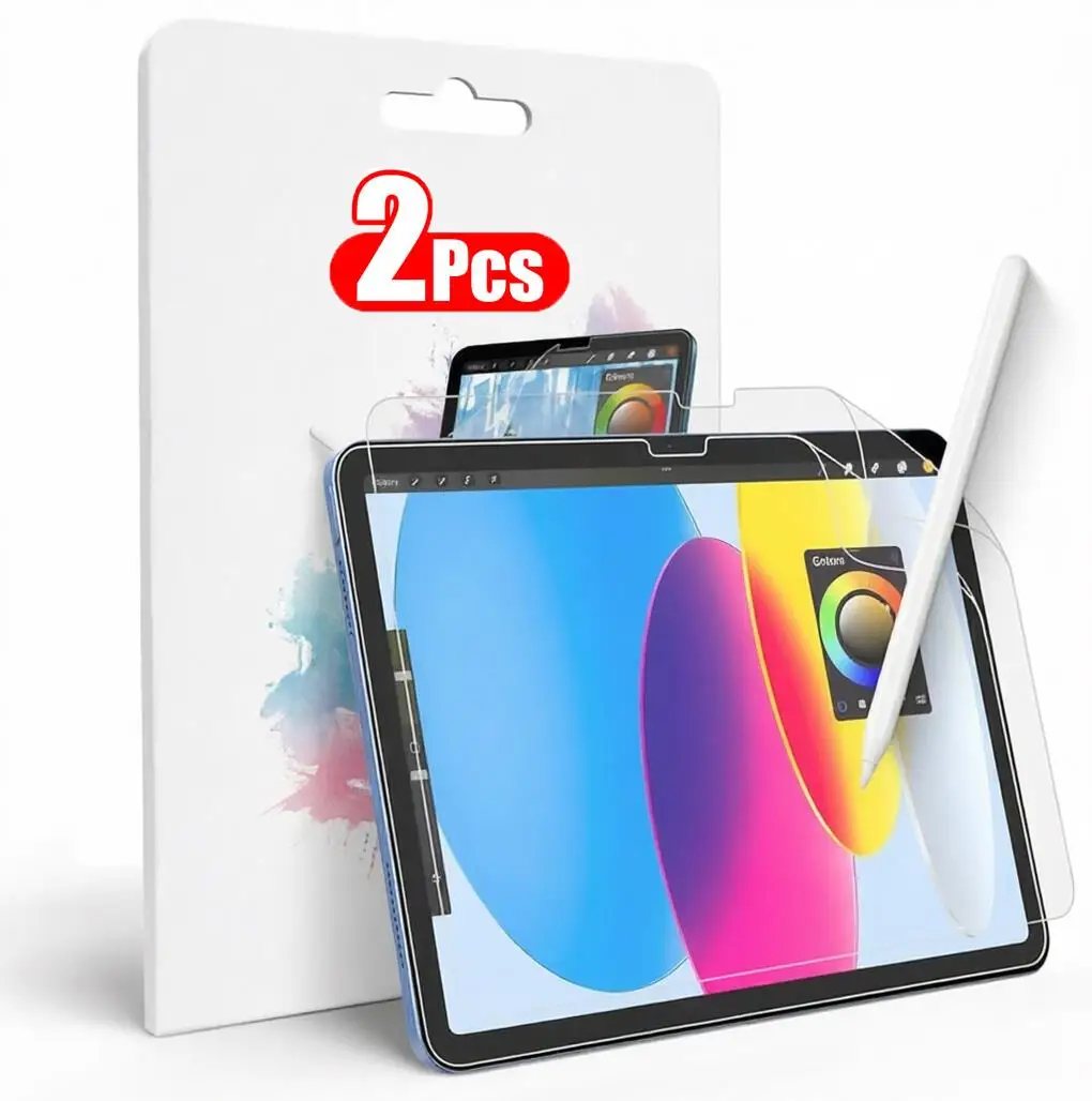 2Pcs Paper Screen Protector Film For Ipad 11th 10th Pro 2018 2019 2021 2022 2024 2025 Air 8(2026) 7(2025) 6(2024) 5 4 3 2 1