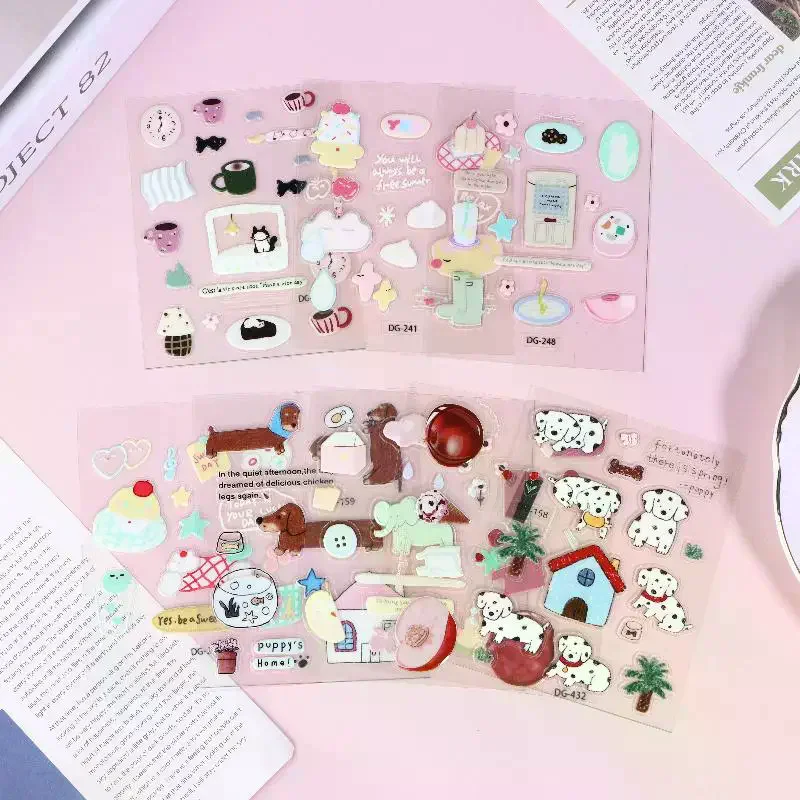 

Милый мультфильм 3D кошка собаки кристалл наклейки из эпоксидной смолы Kawaii DIY журнал наклейка для мобильного телефона Декор ноутбука