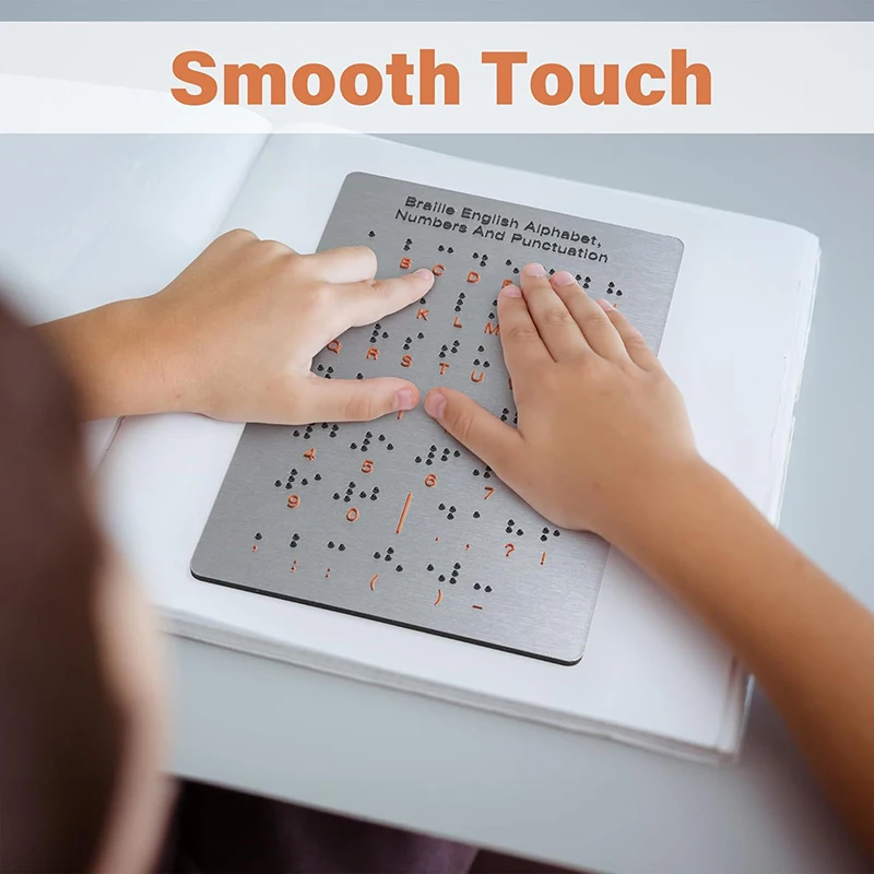 Braille Alphabet And Numbers Learning Tool - Durable Metal Tactile Bump Reading Floor-Mounted Eco-Friendly Lightweight