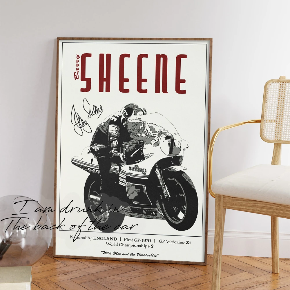 Motor GP Poster Canvas Printing Famous Motorcycle Racing Players Poster Motorcycle Art Decor Bar Home Boys Room Aesthetic Decor